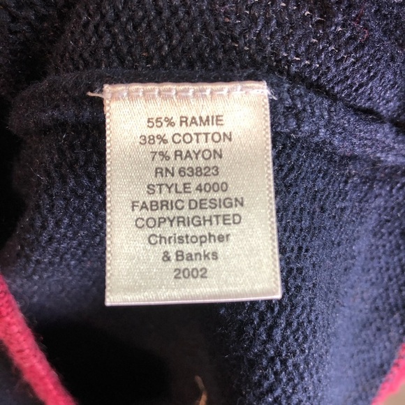 Vintage Y2K Ramie Cotton Embroidered Knit Vest Sz S Navy Wine Cat Bird Novelty - Picture 11 of 11